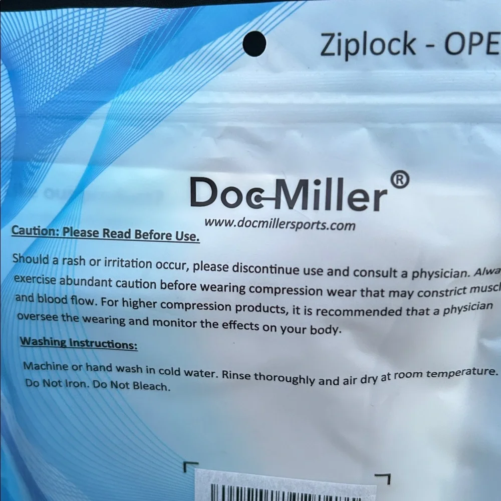 NWT MIP Unopened Doc Miller Pair Compression Socks Beige Open Toe Size L Unisex